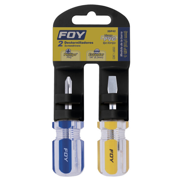 JUEGO DESARMADORES 2PZ PVC 1/4X1-1/2 2DP42 FOY