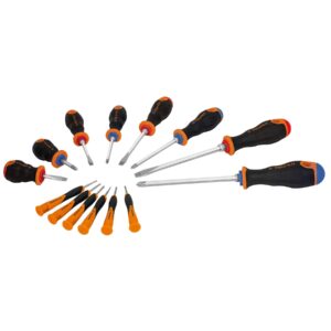 Juego de desarmadores, mango comfort grip, 14 piezas, blister