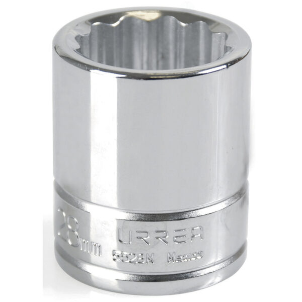 DADO 3/4"X28MM URREA 5528M12 PTS CORTO CROMADO