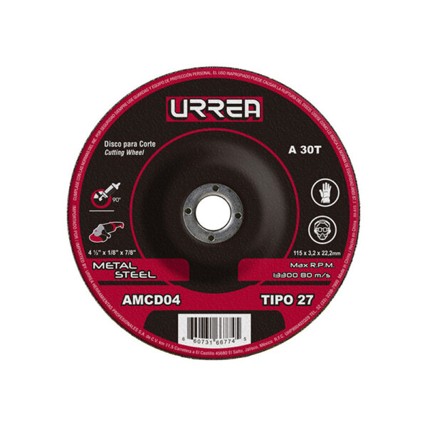 DISCO ABRAS CTE METAL 4 1/2T27 URREA