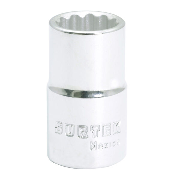DADO 1/2X3/8" SURTEK F581212 PTS CORTO CROMADO