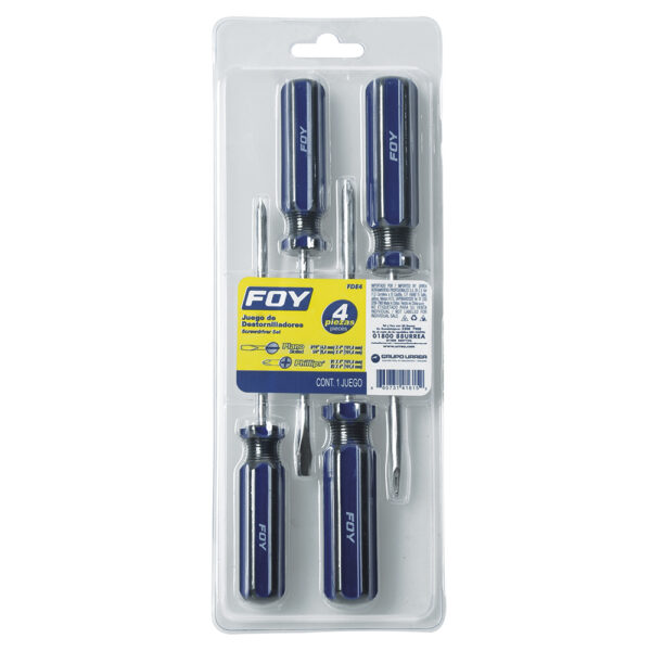 DESARMADORES MGO PVC COMB 4/PZ FDE4 FOY
