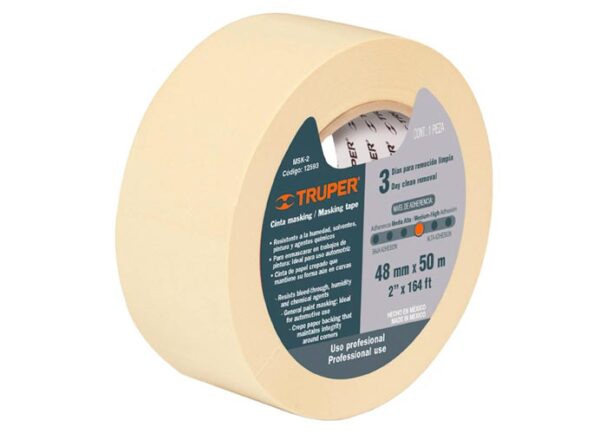 CINTA MASKING TAPE MSK-1/2 12MM TRUPER .13MMX50M